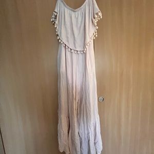 Off white strapless jumpsuit